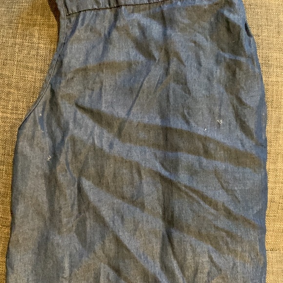 Anthropologie faux wrap top, denim tencel sz L - Picture 3 of 3